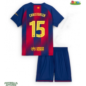 Barcelona Andreas Christensen #15 Hemmaställ Barn 2025-26 Kortärmad (+ Korta byxor)